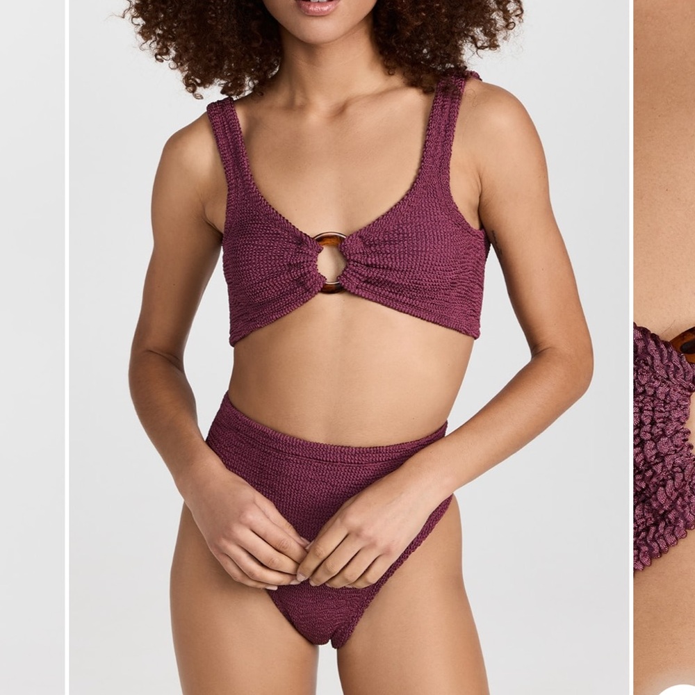 Hunza G Nadine Bikini in Metallic Grape OS